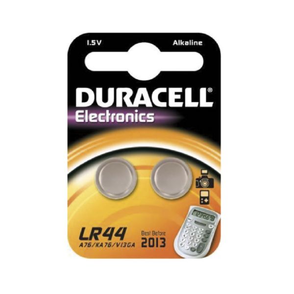 PILA ALC.BOTON LR44 DR BL.2 UN. DURACELL